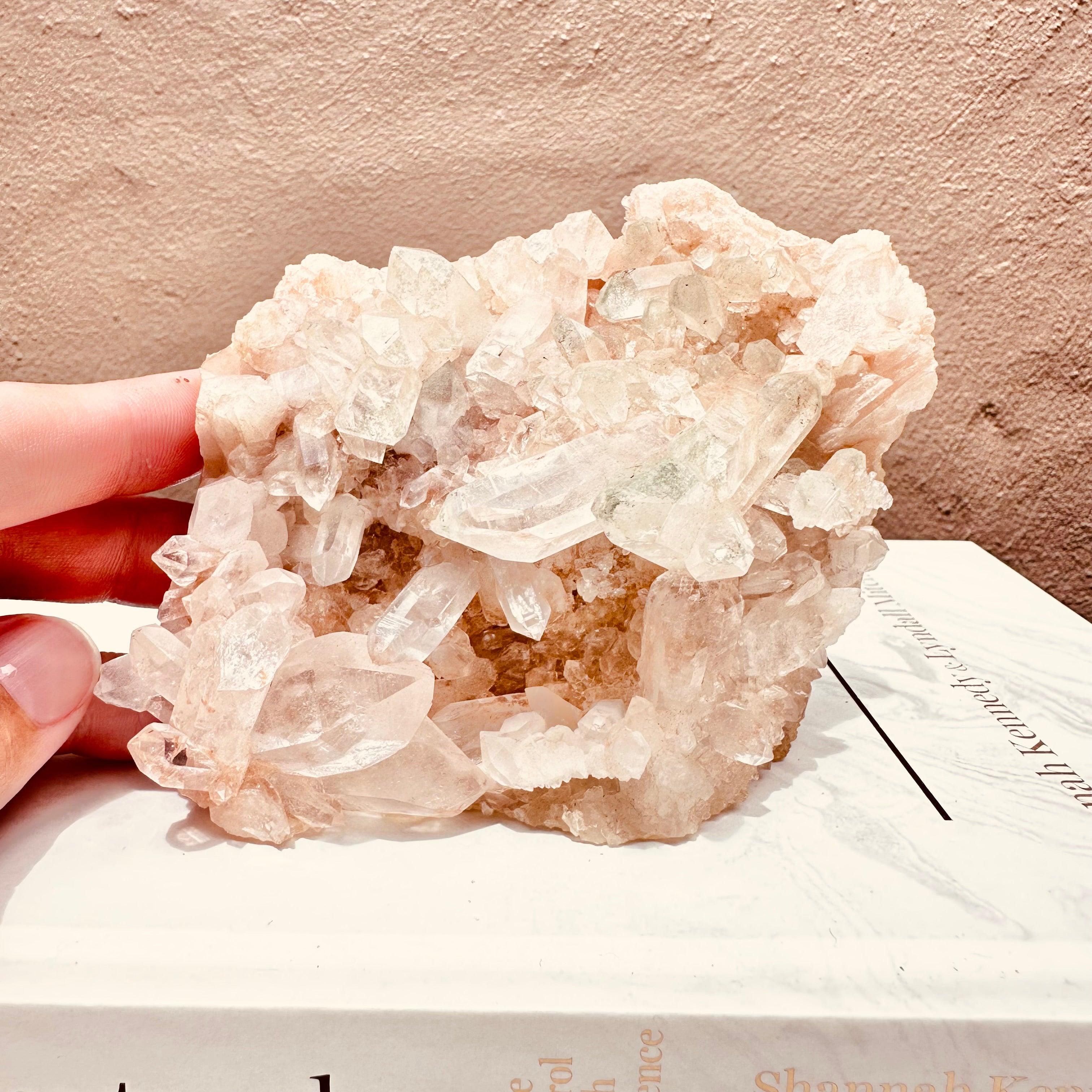 Pink Lemurian Samadhi Himalayan Quartz Crystal Cluster – KUSHROX